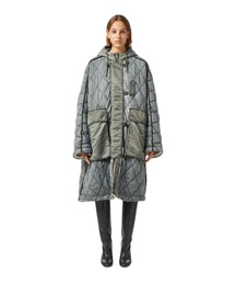 DIESEL | レディース オーバーサイズ コート リバーシブル ボア 中綿 フード(その他アウター)