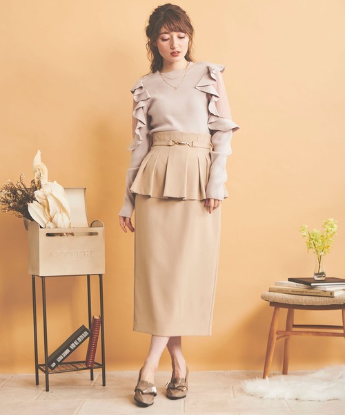 NOELA(ノエラ)の「チュール切替フリルニット(ニット/セーター・レディース・ブラック/ピンク/オフホワイト・フリー)」の8枚目の写真