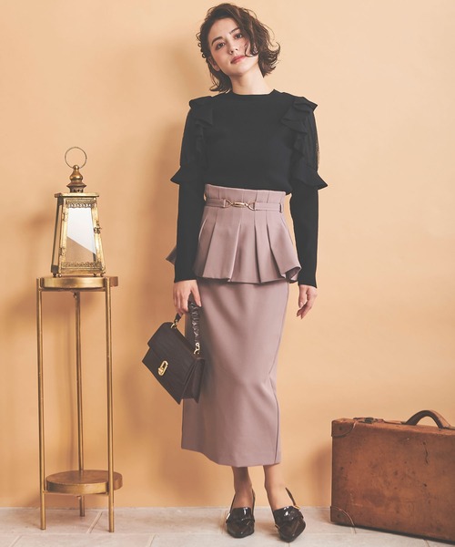 NOELA(ノエラ)の「チュール切替フリルニット(ニット/セーター・レディース・ブラック/ピンク/オフホワイト・フリー)」の14枚目の写真