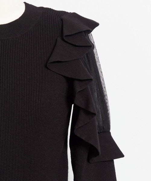 NOELA(ノエラ)の「チュール切替フリルニット(ニット/セーター・レディース・ブラック/ピンク/オフホワイト・フリー)」の18枚目の写真