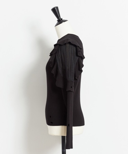 NOELA(ノエラ)の「チュール切替フリルニット(ニット/セーター・レディース・ブラック/ピンク/オフホワイト・フリー)」の19枚目の写真