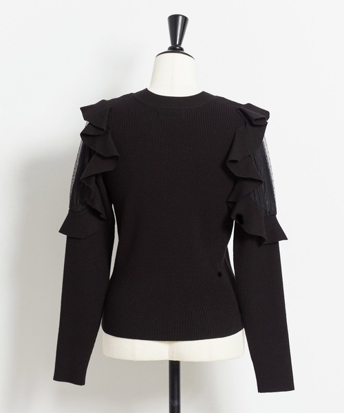 NOELA(ノエラ)の「チュール切替フリルニット(ニット/セーター・レディース・ブラック/ピンク/オフホワイト・フリー)」の20枚目の写真