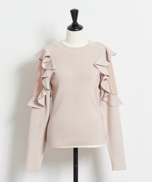 NOELA(ノエラ)の「チュール切替フリルニット(ニット/セーター・レディース・ブラック/ピンク/オフホワイト・フリー)」の21枚目の写真