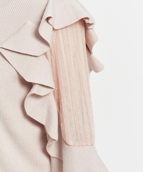 NOELA(ノエラ)の「チュール切替フリルニット(ニット/セーター・レディース・ブラック/ピンク/オフホワイト・フリー)」の22枚目の写真