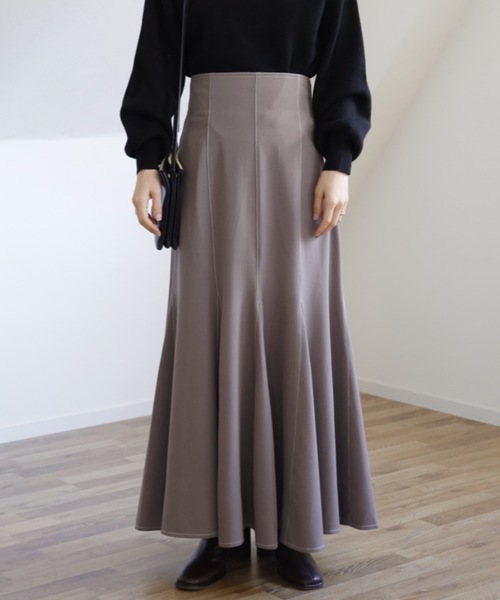UNFIELD（アンフィールド）の「【UNFIELD 配色ステッチマーメイドスカート】（スカート・レディース・ブラック/モカ・FREE）」の15枚目の写真