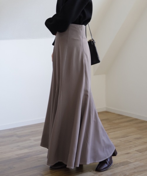 UNFIELD（アンフィールド）の「【UNFIELD 配色ステッチマーメイドスカート】（スカート・レディース・ブラック/モカ・FREE）」の16枚目の写真