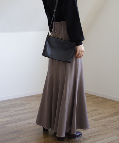 UNFIELD（アンフィールド）の「【UNFIELD 配色ステッチマーメイドスカート】（スカート・レディース・ブラック/モカ・FREE）」の18枚目の写真