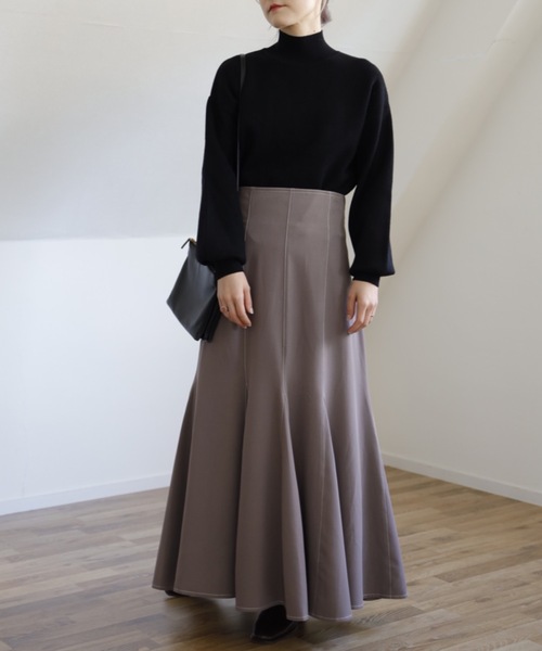 UNFIELD（アンフィールド）の「【UNFIELD 配色ステッチマーメイドスカート】（スカート・レディース・ブラック/モカ・FREE）」の19枚目の写真