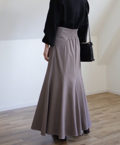 UNFIELD（アンフィールド）の「【UNFIELD 配色ステッチマーメイドスカート】（スカート・レディース・ブラック/モカ・FREE）」の20枚目の写真