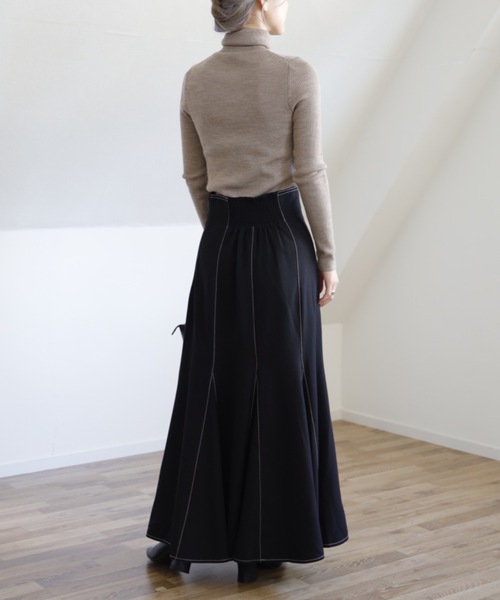 UNFIELD（アンフィールド）の「【UNFIELD 配色ステッチマーメイドスカート】（スカート・レディース・ブラック/モカ・FREE）」の13枚目の写真