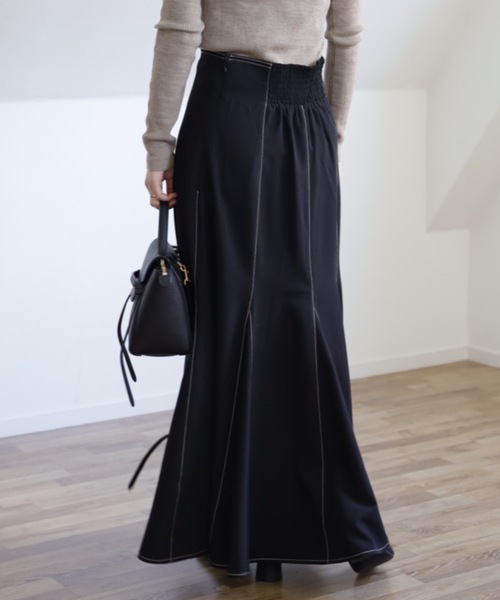 UNFIELD（アンフィールド）の「【UNFIELD 配色ステッチマーメイドスカート】（スカート・レディース・ブラック/モカ・FREE）」の10枚目の写真