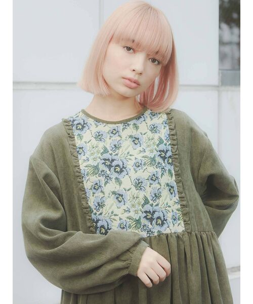 merry jenny（メリージェニー）の「ジャガードコンビコールワンピース（ワンピース・レディース・ブラウン/グリーン/ボルドー・FREE）」の8枚目の写真