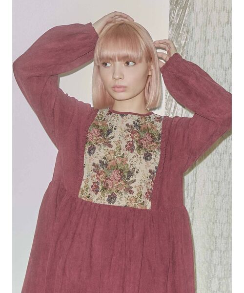 merry jenny（メリージェニー）の「ジャガードコンビコールワンピース（ワンピース・レディース・ブラウン/グリーン/ボルドー・FREE）」の13枚目の写真