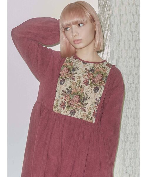 merry jenny（メリージェニー）の「ジャガードコンビコールワンピース（ワンピース・レディース・ブラウン/グリーン/ボルドー・FREE）」の14枚目の写真