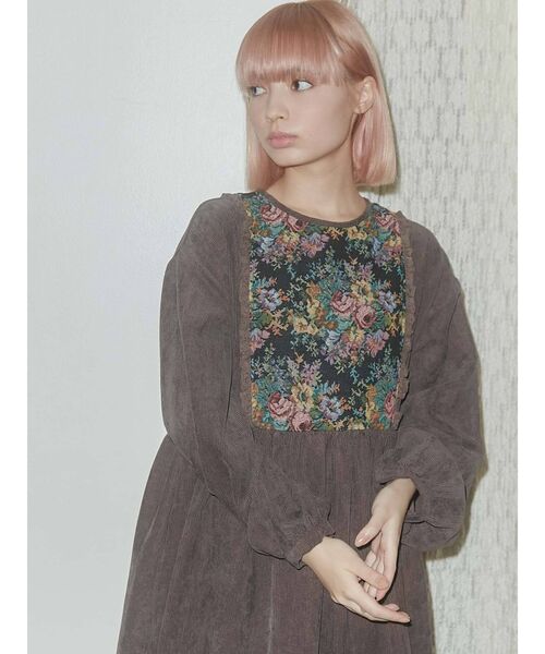 merry jenny（メリージェニー）の「ジャガードコンビコールワンピース（ワンピース・レディース・ブラウン/グリーン/ボルドー・FREE）」の20枚目の写真