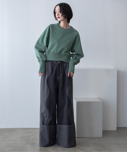 ロゴ刺繍ショート丈トレーナー/新色追加/復刻カラー追加