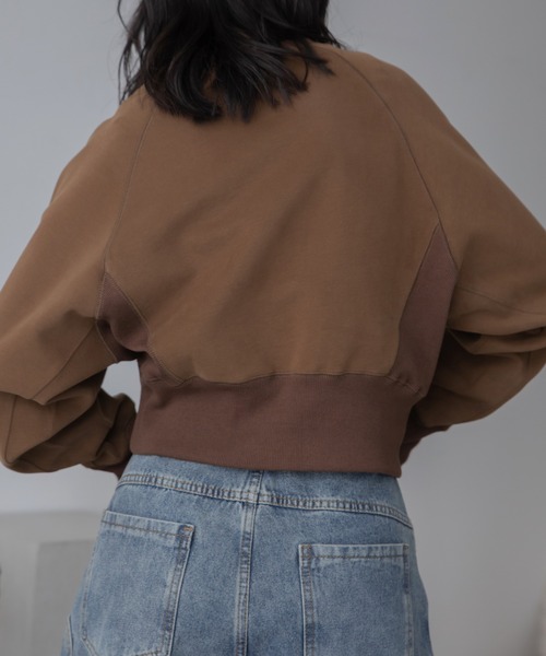 ロゴ刺繍ショート丈トレーナー/新色追加/復刻カラー追加（スウェット