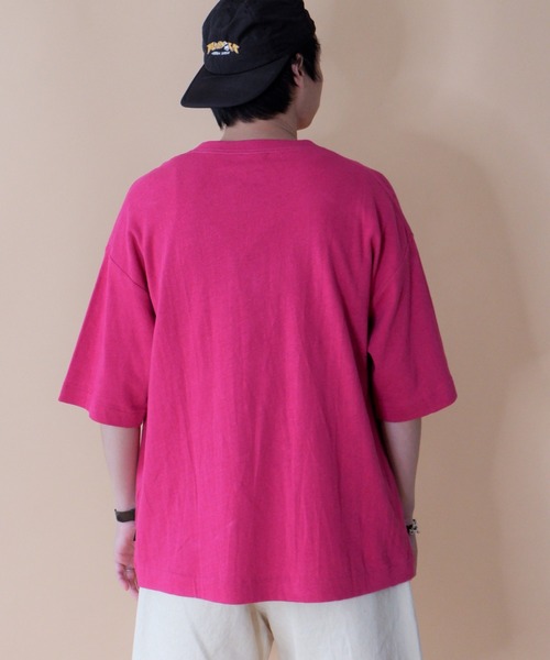 MANASTASH(マナスタッシュ)の「MANASTASH/マナスタッシュ HEMP TEE W/OA ヘンプティーW/OA 7123038(Tシャツ/カットソー・メンズ・ナチュラル/ブラック/ピンク・LARGE/MEDIUM/X-LARGE)」の6枚目の写真