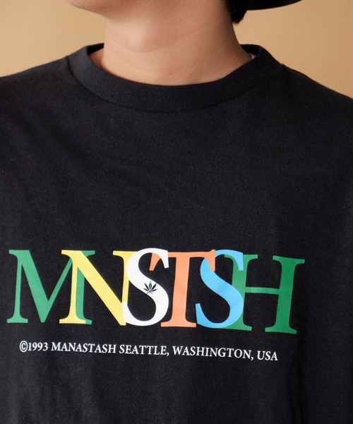 MANASTASH(マナスタッシュ)の「MANASTASH/マナスタッシュ HEMP TEE W/OA ヘンプティーW/OA 7123038(Tシャツ/カットソー・メンズ・ナチュラル/ブラック/ピンク・LARGE/MEDIUM/X-LARGE)」の4枚目の写真