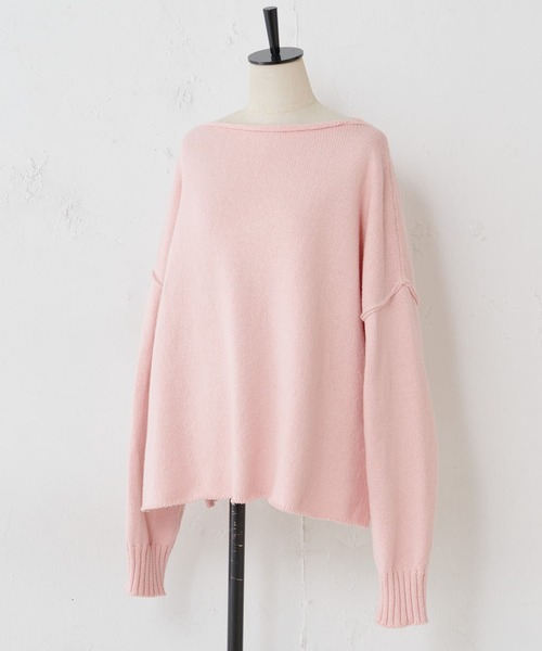 BEARDSLEY（ビアズリー）の「ヴァージンコットンの落ちわた100％を再生 リサイクルコットンプルオーバー（ニット/セーター・レディース・ピンク/ブルー・FREE）」の9枚目の写真