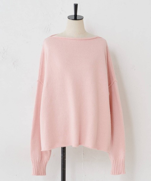 BEARDSLEY（ビアズリー）の「ヴァージンコットンの落ちわた100％を再生 リサイクルコットンプルオーバー（ニット/セーター・レディース・ピンク/ブルー・FREE）」の5枚目の写真