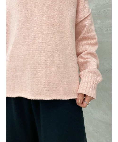 BEARDSLEY（ビアズリー）の「ヴァージンコットンの落ちわた100％を再生 リサイクルコットンプルオーバー（ニット/セーター・レディース・ピンク/ブルー・FREE）」の7枚目の写真