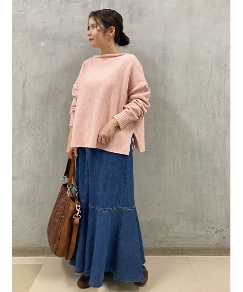 BEARDSLEY（ビアズリー）の「ヴァージンコットンの落ちわた100％を再生 リサイクルコットンプルオーバー（ニット/セーター・レディース・ピンク/ブルー・FREE）」の17枚目の写真