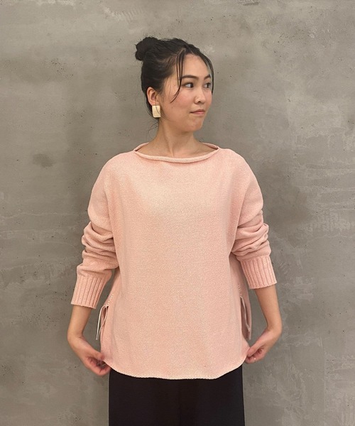 BEARDSLEY（ビアズリー）の「ヴァージンコットンの落ちわた100％を再生 リサイクルコットンプルオーバー（ニット/セーター・レディース・ピンク/ブルー・FREE）」の18枚目の写真