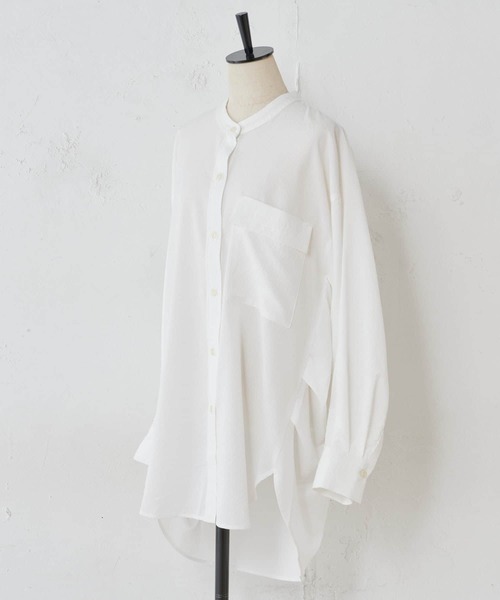 BEARDSLEY（ビアズリー）の「シャドーストライプシャツ（シャツ/ブラウス・レディース・ホワイト/ベビーピンク・FREE）」の9枚目の写真