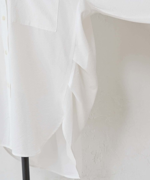 BEARDSLEY（ビアズリー）の「シャドーストライプシャツ（シャツ/ブラウス・レディース・ホワイト/ベビーピンク・FREE）」の6枚目の写真