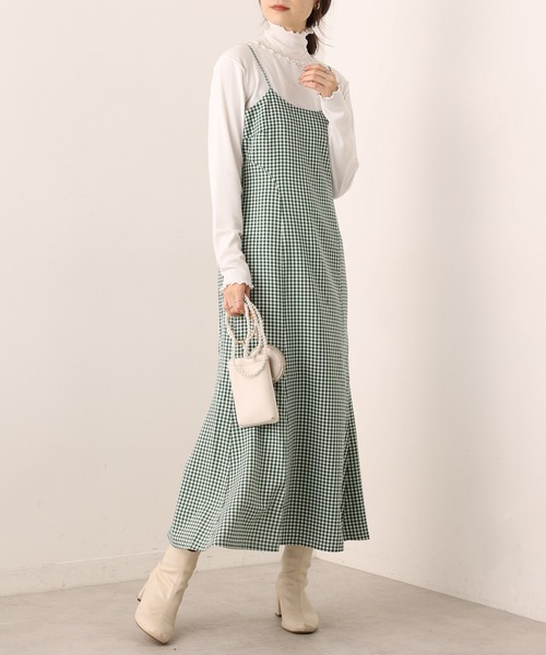 one after another NICE CLAUP（ワンアフターアナザーナイスクラップ）の「WEB限定　バックリボンマーメイドキャミワンピース（ワンピース・レディース・ブラック/ブラウン/グレー系その他/グリーン系その他/ブラック系その他/インディゴブルー・FREE）」の8枚目の写真