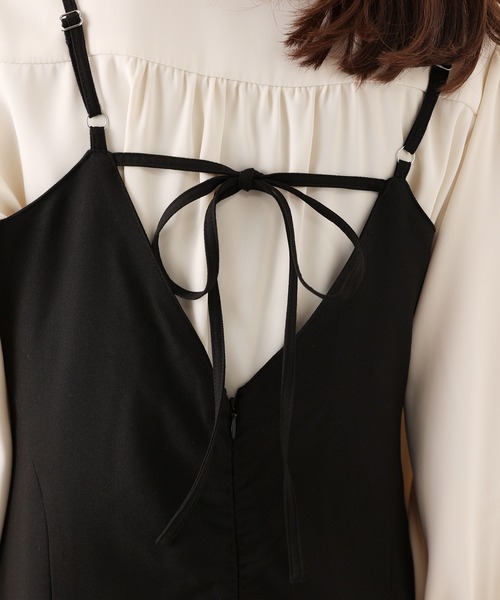 one after another NICE CLAUP（ワンアフターアナザーナイスクラップ）の「WEB限定　バックリボンマーメイドキャミワンピース（ワンピース・レディース・ブラック/ブラウン/グレー系その他/グリーン系その他/ブラック系その他/インディゴブルー・FREE）」の12枚目の写真
