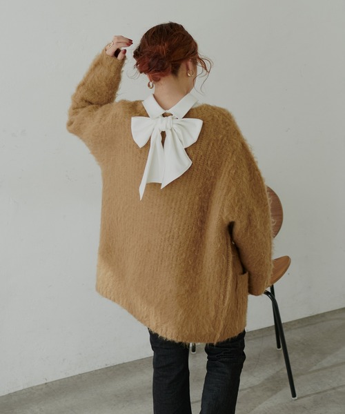 natural couture（ナチュラルクチュール）の「【大人ナチュ】マルチWAYリボンブラウス（シャツ/ブラウス・レディース・ドット/オフホワイト/ブルー・FREE）」の9枚目の写真