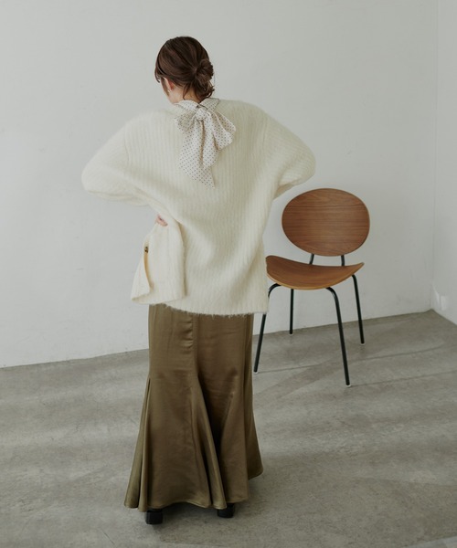 natural couture（ナチュラルクチュール）の「【大人ナチュ】マルチWAYリボンブラウス（シャツ/ブラウス・レディース・ドット/オフホワイト/ブルー・FREE）」の7枚目の写真