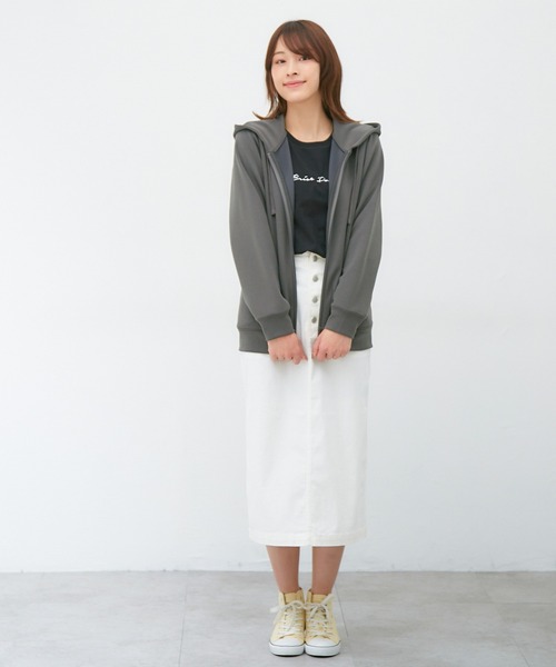 OUR ベージュ きれいめパーカー Honeys（ハニーズ）の「きれいめジップパーカー（パーカー