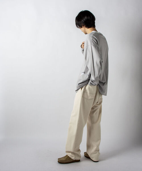 SMITH'S（スミス）の「【SMITH'S AMERICAN／スミス アメリカン】2ポケット ステッチ ロングスリーブTシャツ（Tシャツ/カットソー・メンズ・ホワイト/グレー/ホワイト系その他4・MEDIUM/LARGE）」の4枚目の写真