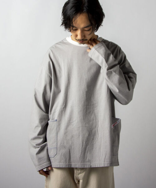 SMITH'S（スミス）の「【SMITH'S AMERICAN／スミス アメリカン】2ポケット ステッチ ロングスリーブTシャツ（Tシャツ/カットソー・メンズ・ホワイト/グレー/ホワイト系その他4・MEDIUM/LARGE）」の20枚目の写真