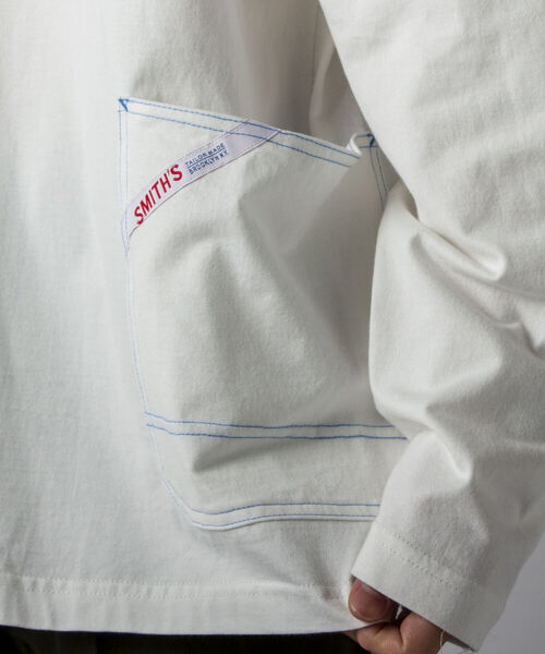 SMITH'S（スミス）の「【SMITH'S AMERICAN／スミス アメリカン】2ポケット ステッチ ロングスリーブTシャツ（Tシャツ/カットソー・メンズ・ホワイト/グレー/ホワイト系その他4・MEDIUM/LARGE）」の11枚目の写真