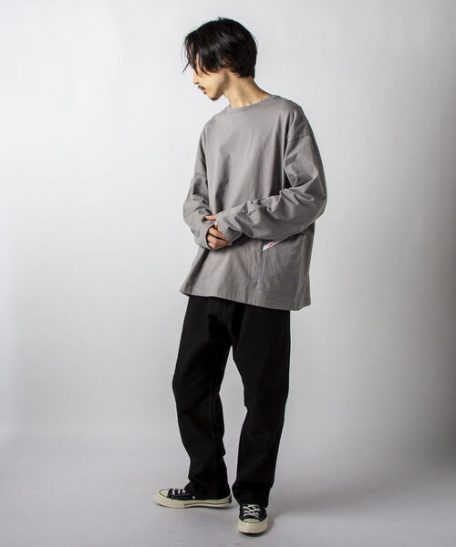SMITH'S（スミス）の「【SMITH'S AMERICAN／スミス アメリカン】2ポケット ステッチ ロングスリーブTシャツ（Tシャツ/カットソー・メンズ・ホワイト/グレー/ホワイト系その他4・MEDIUM/LARGE）」の8枚目の写真