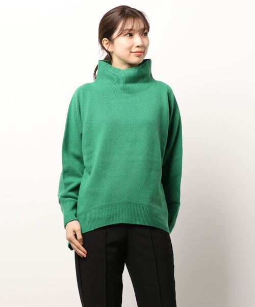 Abahouse Devinette(ドゥヴィネット)の「【BRAHMIN】 ハイネックニット(ニット/セーター・レディース・ネイビー/グリーン・フリー)」の1枚目の写真
