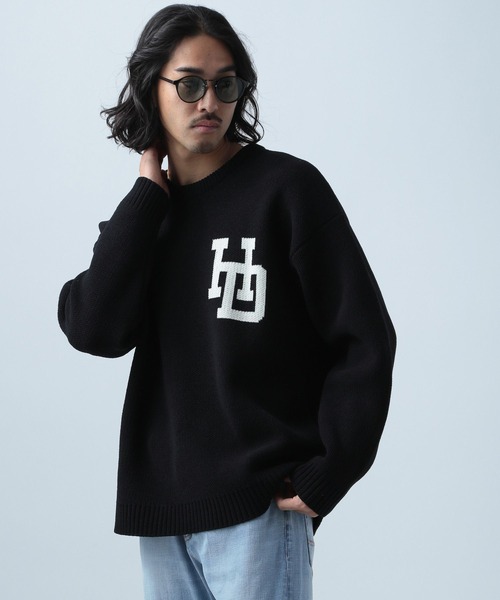 BAYFLOW(ベイフロー)の「HAPPYニットプルオーバー(ニット/セーター・メンズ・ベージュ/イエロー/ボルドー/ブラック/グリーン/ネイビー・MEDIUM/LARGE)」の2枚目の写真