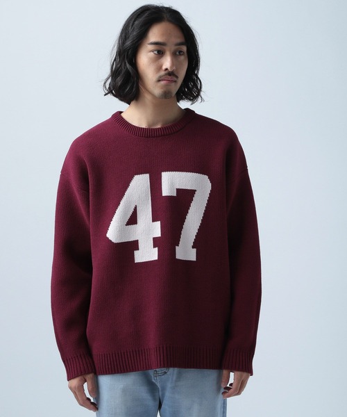 BAYFLOW(ベイフロー)の「HAPPYニットプルオーバー(ニット/セーター・メンズ・ベージュ/イエロー/ボルドー/ブラック/グリーン/ネイビー・MEDIUM/LARGE)」の21枚目の写真