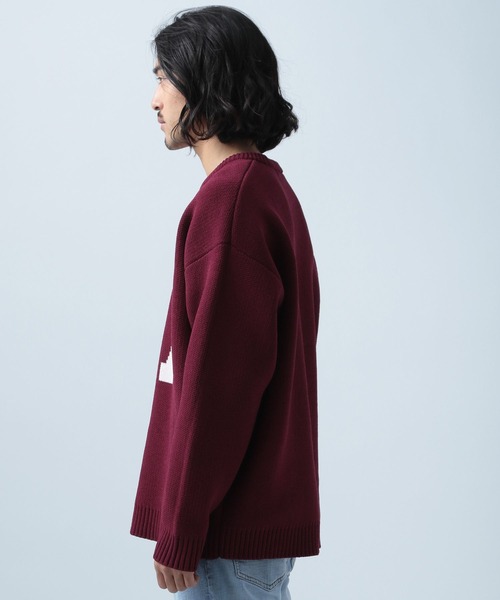 BAYFLOW(ベイフロー)の「HAPPYニットプルオーバー(ニット/セーター・メンズ・ベージュ/イエロー/ボルドー/ブラック/グリーン/ネイビー・MEDIUM/LARGE)」の12枚目の写真