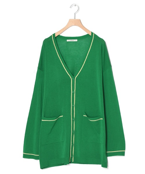 Alley by w closet（アリーバイダブルクローゼット）の「【Alley】12G配色ラインニットカーディガン（カーディガン/ボレロ・レディース・イエロー/グリーン/スモークピンク・FREE）」の18枚目の写真
