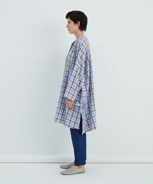 conges payes ADIEU TRISTESSE（コンジェ ペイエ アデュートリステス）の「リネンサッカーシャツ（シャツ/ブラウス・レディース・ホワイト/ブラック×ホワイト/ブルー系その他・38）」の8枚目の写真