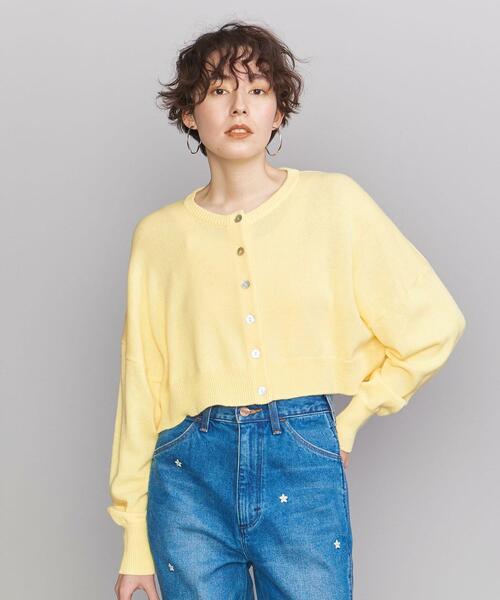 BEAUTY&YOUTH UNITED ARROWS（ビューティーアンドユースユナイテッドアローズ）の「BY コットンブレンド ショート ボタン カーディガン◆（カーディガン/ボレロ・レディース・ブラック/クリーム/ロイヤルブルー・FREE）」の3枚目の写真