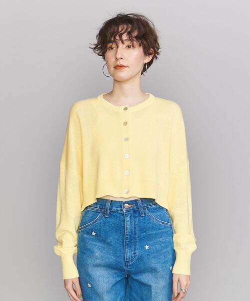 BEAUTY&YOUTH UNITED ARROWS（ビューティーアンドユースユナイテッドアローズ）の「BY コットンブレンド ショート ボタン カーディガン◆（カーディガン/ボレロ・レディース・ブラック/クリーム/ロイヤルブルー・FREE）」の7枚目の写真