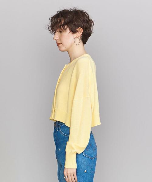 BEAUTY&YOUTH UNITED ARROWS（ビューティーアンドユースユナイテッドアローズ）の「BY コットンブレンド ショート ボタン カーディガン◆（カーディガン/ボレロ・レディース・ブラック/クリーム/ロイヤルブルー・FREE）」の5枚目の写真