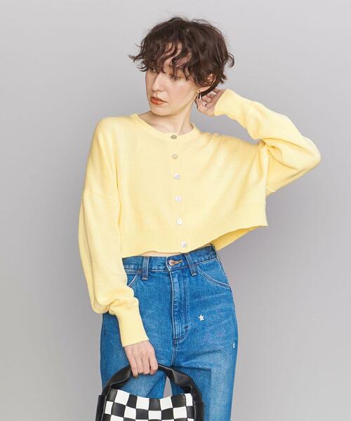 BEAUTY&YOUTH UNITED ARROWS（ビューティーアンドユースユナイテッドアローズ）の「BY コットンブレンド ショート ボタン カーディガン◆（カーディガン/ボレロ・レディース・ブラック/クリーム/ロイヤルブルー・FREE）」の6枚目の写真