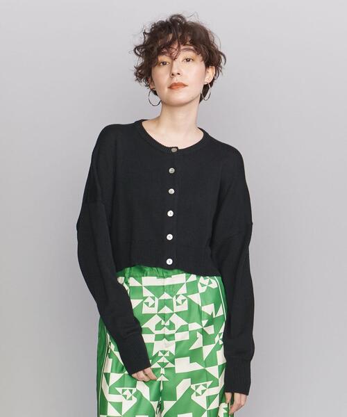 BEAUTY&YOUTH UNITED ARROWS（ビューティーアンドユースユナイテッドアローズ）の「BY コットンブレンド ショート ボタン カーディガン◆（カーディガン/ボレロ・レディース・ブラック/クリーム/ロイヤルブルー・FREE）」の9枚目の写真